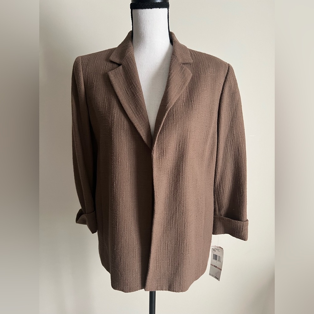 Jones New York Signature Blazer Size 12 Brown Blazer - NWT Y2K Style